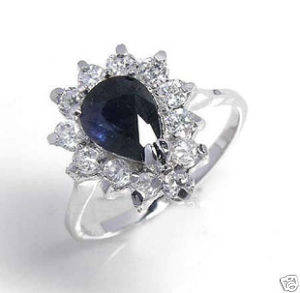 0.4 CT GENUINE NATURAL SAPPHIRE 9K W GOLD RING
