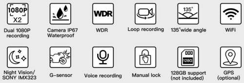 - Local STOCK - Dual Channel Full HD DashCam DVR with WiFi (Hidden design)