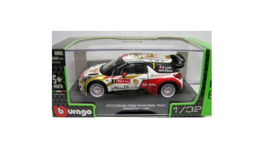 Bburago 1/32 Scale Rally Car - 2013 Citroen Total World Rally Team Sebastien Loeb