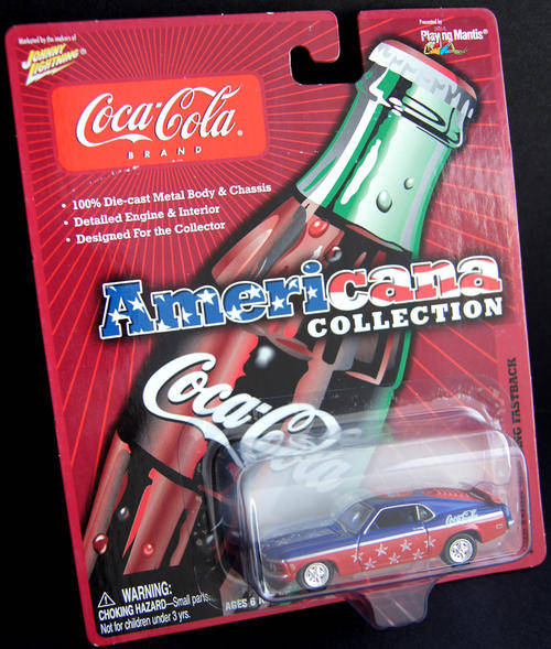 COCA COLA DIECAST AMERICANA SERIES - 1970 MUSTANG FASTBACK - MINT ON CARD
