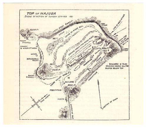 1901 ANTIQUE MAP ( MAJUBA - 1st ANGLO BOER WAR 1880 - 1881 )