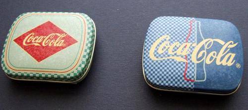 2 SMALL COCA-COLA COKE COLLECTABLE TINS