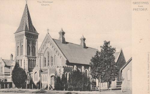 ANTIQUE POSTCARD (C.BASSON)  WESLEYAN CHURCH PRETORIA