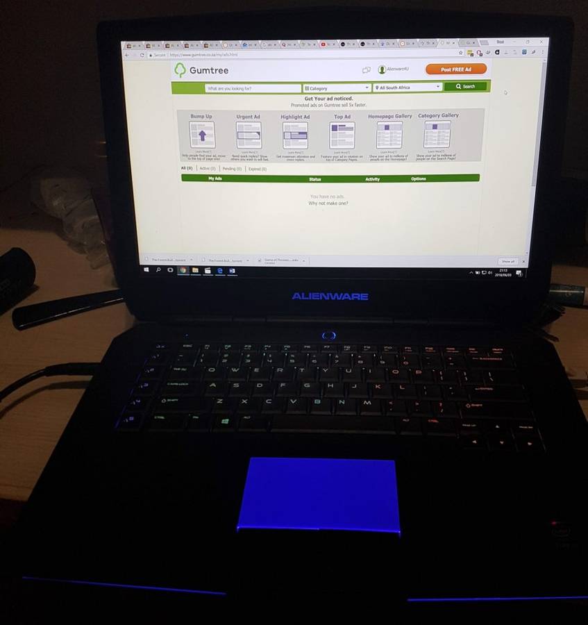 Alienware 15 -Good condition. GTX 980 4Gb, 8Gb RAM, 128 Gb SSD, Gaming laptop, dell, ultra fps