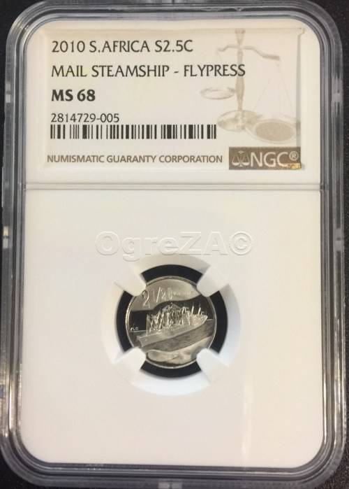 2010 S.Africa S2.5C MAIL STEAMSHIP - FLYPRESS MS68