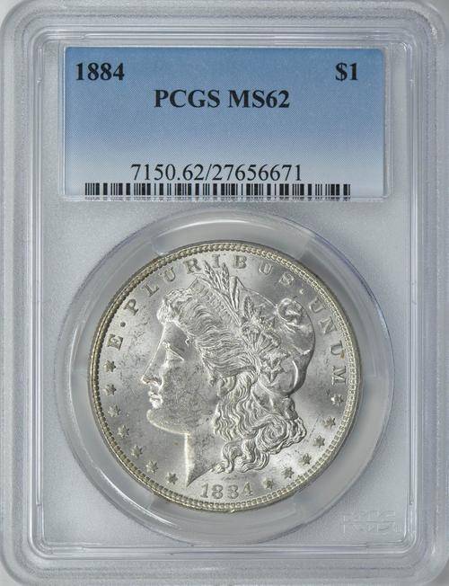 1884 MORGAN SILVER $1 DOLLAR  ~PCGS GRADED MS62~ What a beauty!!!