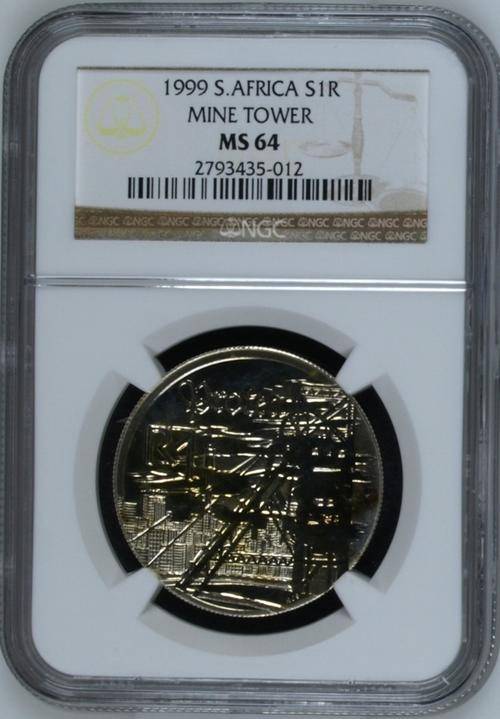 1999 NGC MS64 South Africa SILVER MINE TOWER