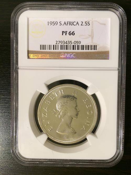 South Africa 1959 2.5S Silver NGC GRADED PF66 - ONLY 1 GRADED HIGHER - 3 UP FOR BID!!