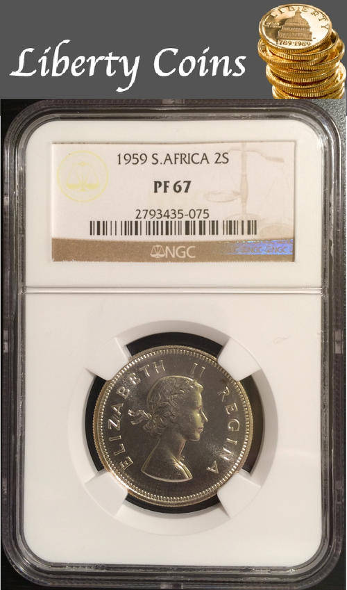 1959 South Africa 2S ***SHARED FINEST KNOWN*** NGC GRADED PF67 - ABSOLUTELY STUNNING!!!