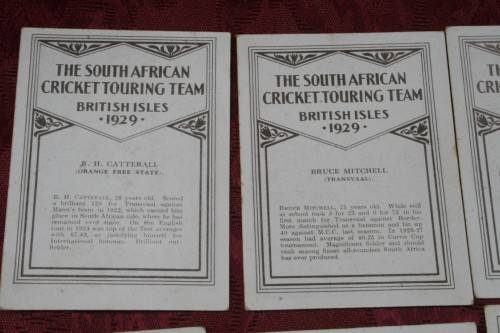 The South African Cricket Touring team British Isles 1929  Cigarette cards