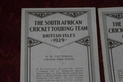 The South African Cricket Touring team British Isles 1929  Cigarette cards