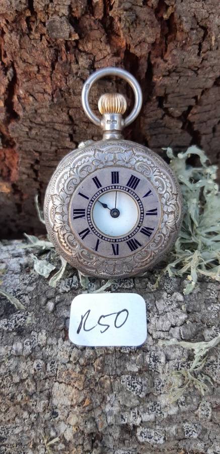 Sterling silver Pocket watch . Not working. Hallmarked Birmingham 1885