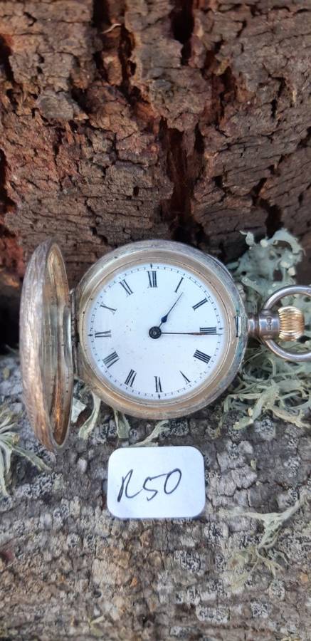 Sterling silver Pocket watch . Not working. Hallmarked Birmingham 1885