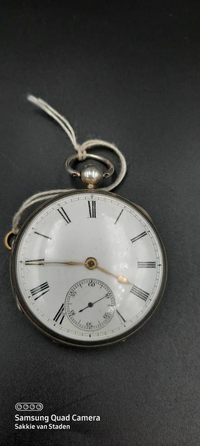 JOHN FISHER GLASGOW ENGLISH LEVER Pocket watch.Fuzee movement .. Sterling silver case Working 1800`s