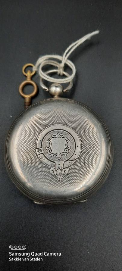 JOHN FISHER GLASGOW ENGLISH LEVER Pocket watch.Fuzee movement .. Sterling silver case Working 1800`s