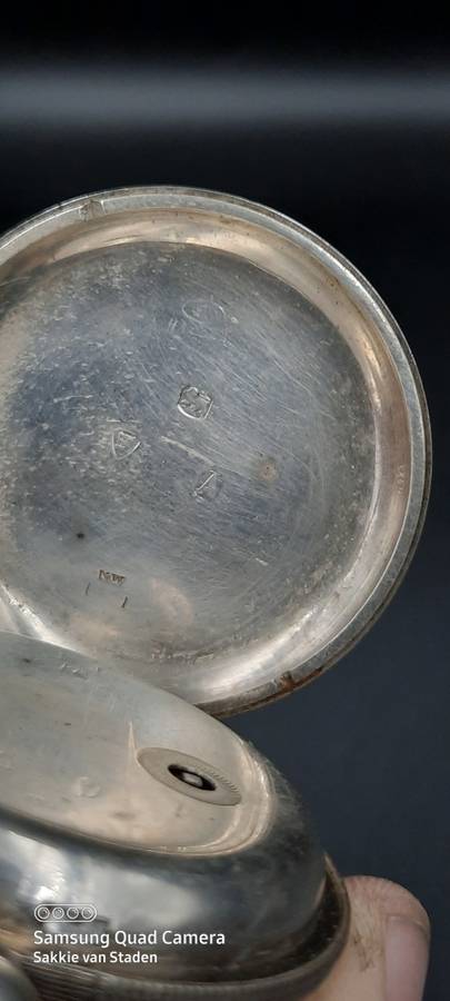 JOHN FISHER GLASGOW ENGLISH LEVER Pocket watch.Fuzee movement .. Sterling silver case Working 1800`s
