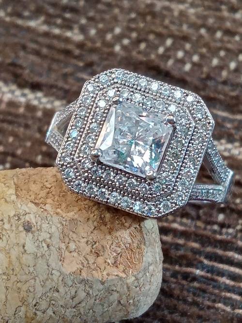 Ladies ring sterling silver Size N