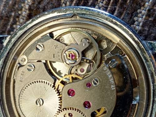 Rotary wrist watch manual wind starburst texture dial 35mm ex crown WORKING