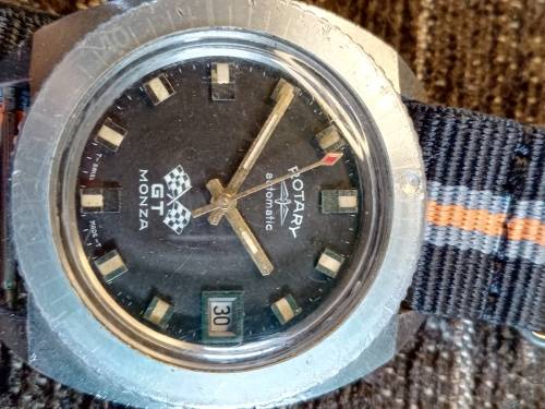 Rotary GT Monza wrist watch ghosted bezel 38mm ex crown WORKING