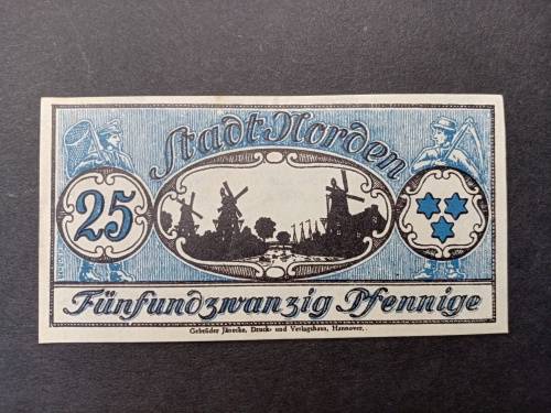 War notes 25 pfennige 1921
