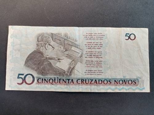 Banco Central Brasil 50 cinquenta cruzados novos