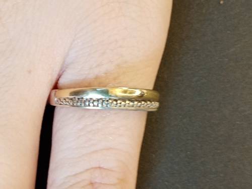 Sterling silver and 9ct gold ring Size L