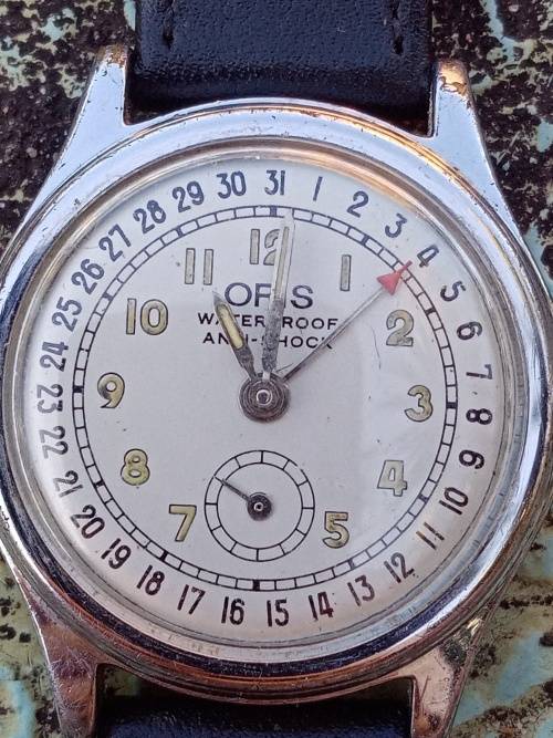 Oris date pointer wrist watch silver dial 31mm ex crown WORKING