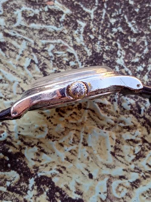 Oris date pointer wrist watch silver dial 31mm ex crown WORKING