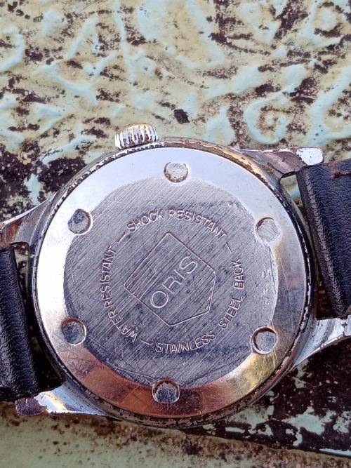 Oris date pointer wrist watch silver dial 31mm ex crown WORKING