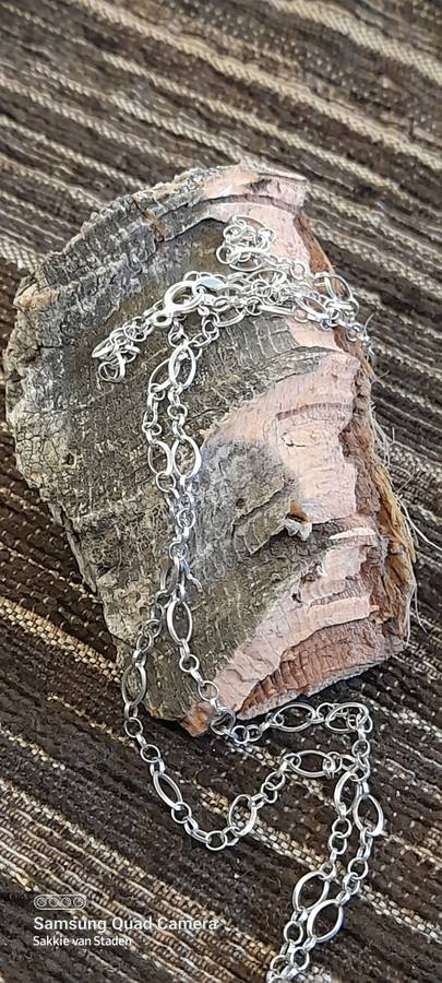 Sterling silver Long chain with `S` pendant 58cm