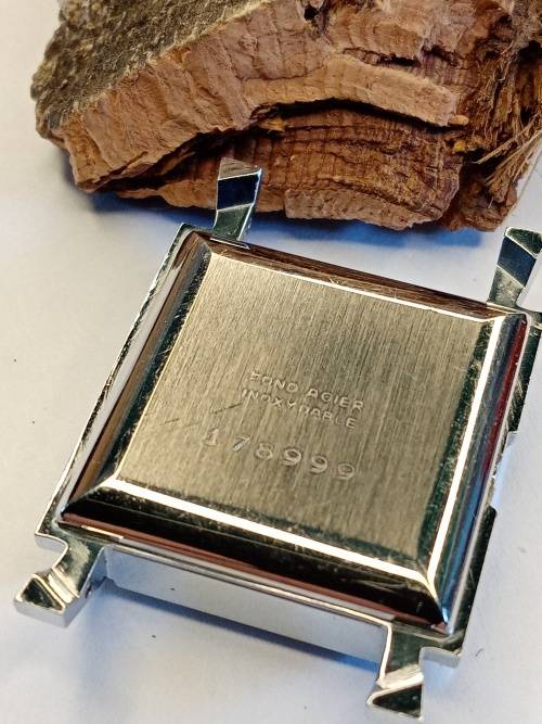 Square new old stock watch cases 26mm crystal intact