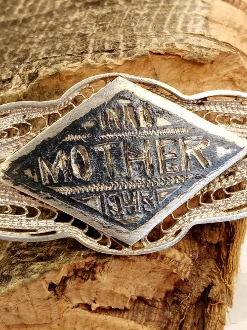 Sterling silver Brooch Please note engraving on front 1943