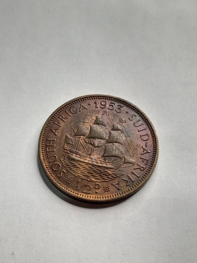 South Africa 1953 1/2 penny