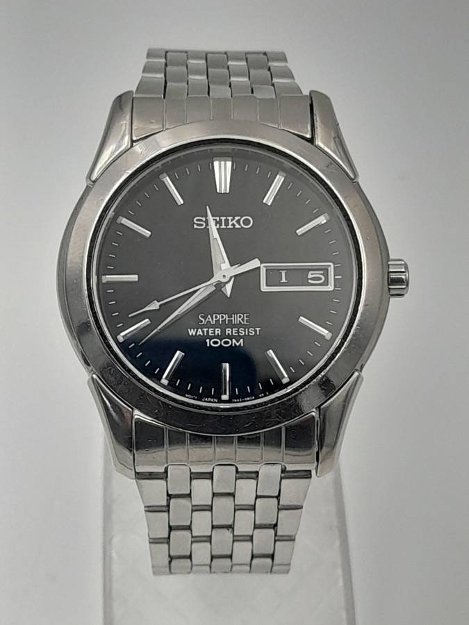 Seiko 37mm ex crown 44mm lug to lug
