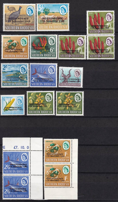 Southern Rhodesia over print Independence 11th November 1965.17 MNH