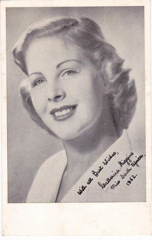 Miss South Africa Katherine Higgins 1952 Photo size 9cmx14cm