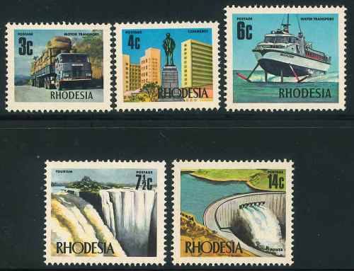 Rhodesia 1973 Decimal Currency Additional Values set of (5) x stamps (**)