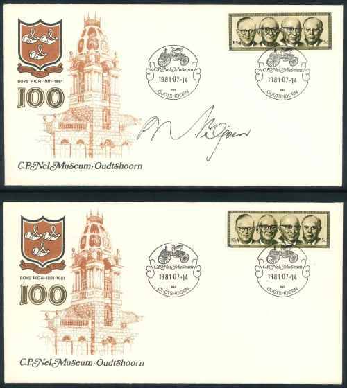 South Africa 1981 "C.P. Nel Museum" illustrated Cover Signed by President Marais Viljoen