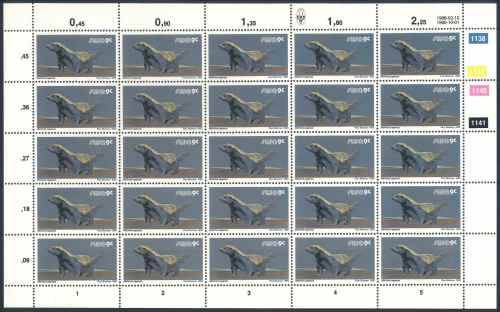 SWA 1988 Wildlife Definitive Reprint 9c Sheet of Ratel stamps (**)