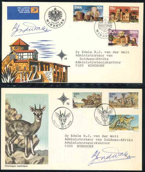 South West Africa 1976 Signed Official First Day Covers x (4)