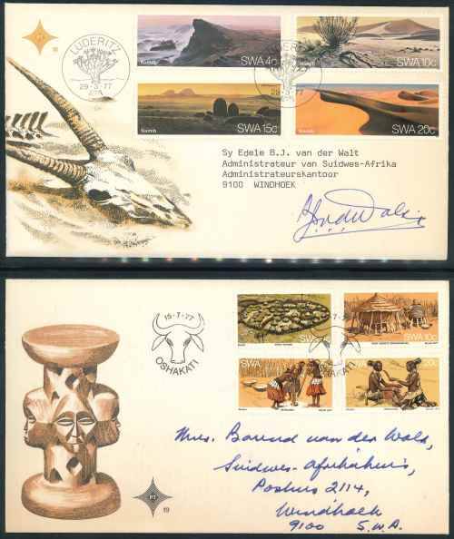 South West Africa 1977/78 Signed Official First Day Covers x (4)