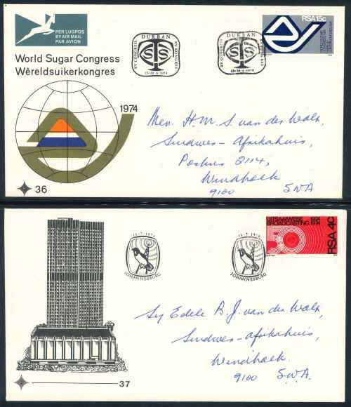 South Africa 1974 Signed Official First Day Covers x (2)
