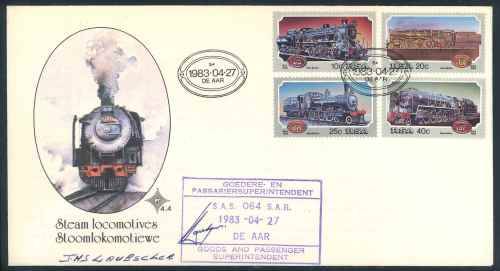 South Africa 1983 "Steam Locomotives" Signed Official First Day Cover No. 4.4