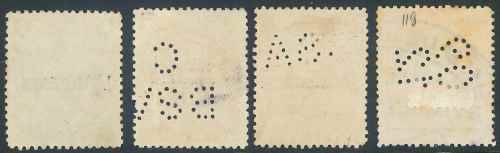 Rhodesia BSAC 1909 used Overprinted stamps x (4)