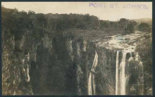 South Africa 1920's "Port St. Johns" Postcard showing the Magkwe Falls which is 45 miles away