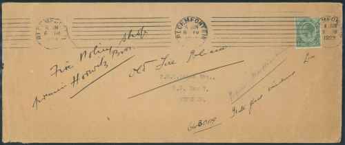 South Africa 1923 Cover with "Bloemfontein" Eight Line Machine Cancellation