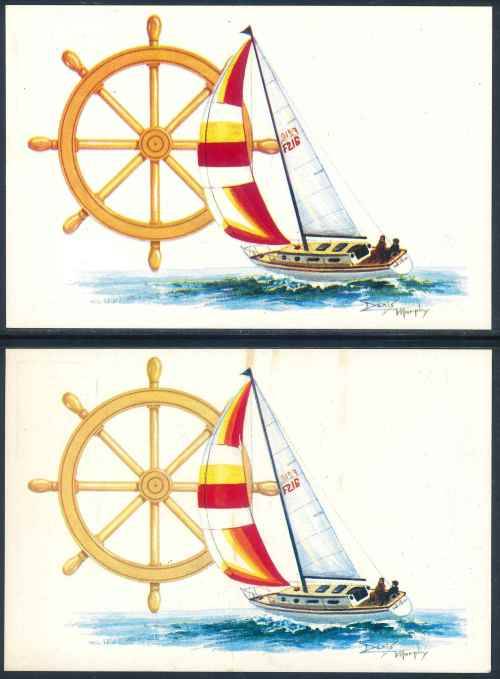 South Africa 1983 "Sport Activities - Yachting" Unserviced Maxicards with Colour Varieties x (4)