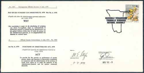 SWA 1979 "National Assembly - Functions of Directorates Act" illustrated Official Gazette Cover