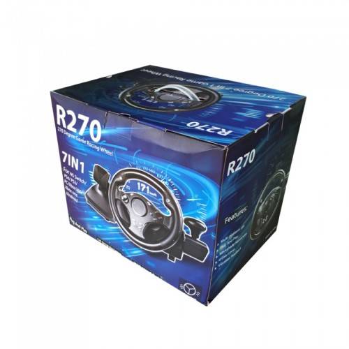 R270 Degree Rotation Gaming Racing Wheel 7 In 1 Multi Format For PS3/PS4/XBOX ONE/XBOX360/PC/NS Swit