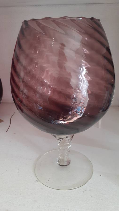 Lovely Purple Italian Glass Goblet Bowl/Vase